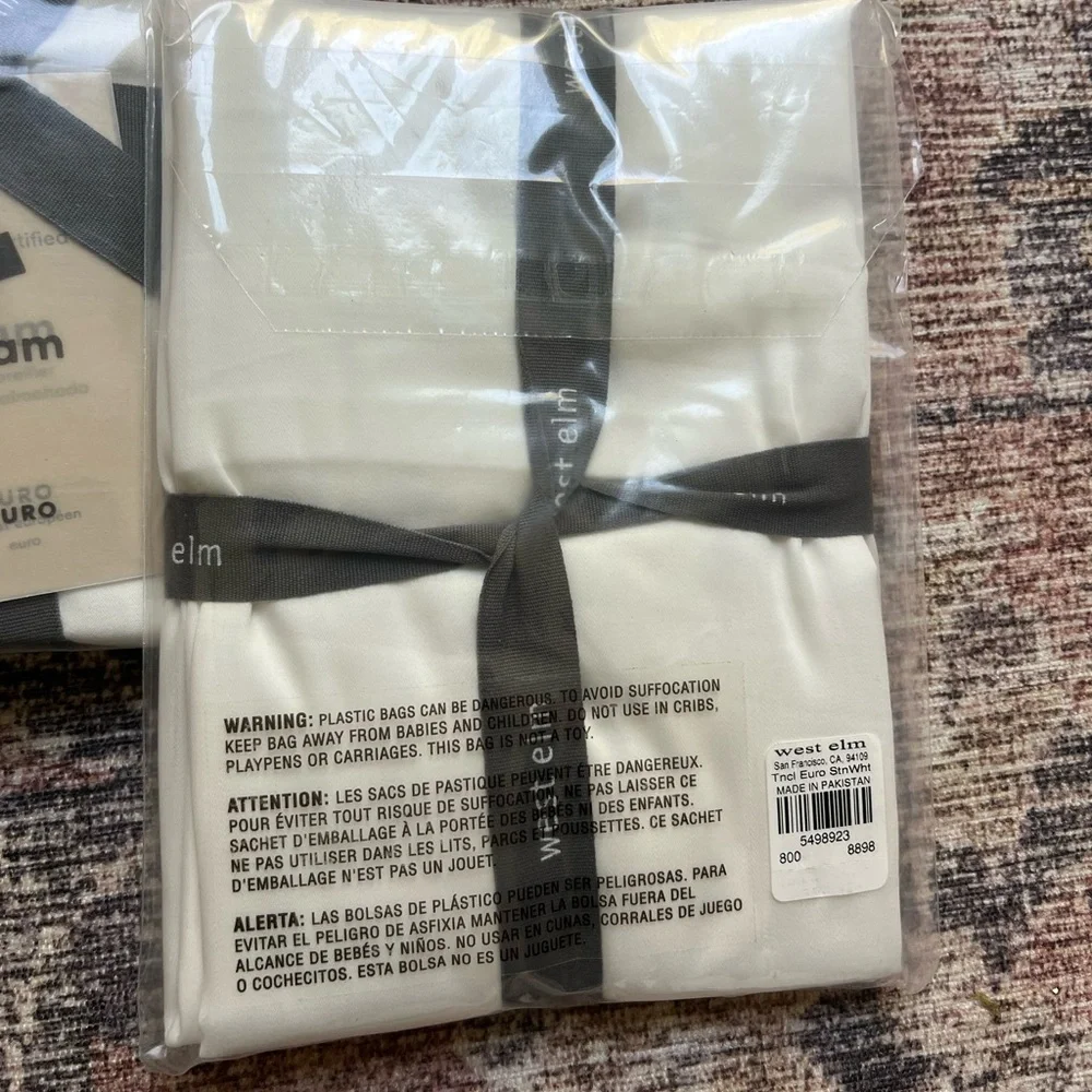 3 West Elm Silky TENCEL™ Euro Shams - White